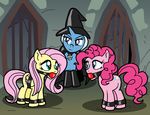  bdsm bondage bound cutie_mark dungeon equine female feral fluttershy_(mlp) friendship_is_magic fur gag hat horn horse mammal my_little_pony pegasus pink_fur pinkie_pie_(mlp) pony trixie_(mlp) unicorn unknown_artist wings witch_hat wizard_hat 