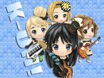  akiyama_mio chibi don&#039;t_say_lazy fender_jazz_bass hirasawa_yui k-on! kotobuki_tsumugi les_paul tainaka_ritsu 