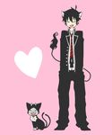  ao_no_exorcist bad_id bad_pixiv_id extra_ears heart kuro_(ao_no_exorcist) male_focus okumura_rin pointy_ears tail 