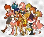  bad_id bad_pixiv_id bandana bandeau bare_legs barefoot bishoujo_senshi_sailor_moon blue_eyes bob_cut boots bow bracelet brown_hair cardcaptor_sakura cat chibi_usa creature crossover dark_skin dress earrings elbow_gloves epaulettes fushigi_no_umi_no_nadia fuuin_no_tsue gloves green_eyes hair_bow hair_intakes hair_ribbon haneoka_meimi haruo_(clownberry) hat hoop_earrings jewelry ka-kun kaitou_jeanne kaitou_saint_tail kamikaze_kaitou_jeanne kero king_(nadia) kinomoto_sakura knee_boots kusakabe_maron lion loincloth luna-p magic_knight_rayearth magical_girl mokona multiple_crossover multiple_girls nadia nanami_simpson nanatsu_no_umi_no_tico neck_ring necklace orange_hair pantyhose pelvic_curtain pink_footwear pink_hair puffy_short_sleeves puffy_sleeves red_eyes red_hair ribbon sailor_chibi_moon sailor_senshi_uniform saint_tail sandals school_uniform shidou_hikaru shirt short_sleeves shorts shoujo_kakumei_utena staff strapless t-shirt tenjou_utena tiara tubetop vest walking white_legwear 