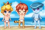  beach breath_of_fire children cute diaper feline female fish human katt mammal marine mario_bros nintendo princess princess_peach princess_ruto royalty seaside the_legend_of_zelda unknown_artist video_games young 