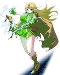  blonde_hair boots cape dungeons_&amp;_dragons:_shadow_over_mystara dungeons_and_dragons elf gloves green_footwear hirowa_nagi long_hair lucia_(d&amp;d) pointy_ears solo 