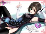  black_hair chinadress chinese_clothes eye_patch gloves paper short_hair tagme 