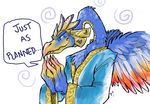  bird dialog dialogue feathers just_as_planned lord_of_change meme plain_background smile text tzeentch unknown_artist warhammer_(franchise) warhammer_40k white_background 