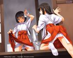  black_hair desperation geisha_house kimono long_hair miko relief urine 