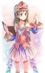  atelier_(series) atelier_totori bad_id bad_pixiv_id banned_artist blue_sleeves blush book brown_hair dress erlenmeyer_flask flask multicolored multicolored_ribbon open_book paseri ribbon smile solo totooria_helmold 