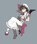  bad_id bad_pixiv_id bat_wings blue_eyes brown_hair cosplay crossdressing fideo_aldena hat inazuma_eleven inazuma_eleven_(series) male_focus mary_janes moros1 otoko_no_ko remilia_scarlet remilia_scarlet_(cosplay) shoes short_hair solo touhou wings 