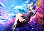  animal_ears ayaya basket brown_eyes dowsing_rod grey_hair legs mouse mouse_ears mouse_tail nazrin petals short_hair solo tail touhou 