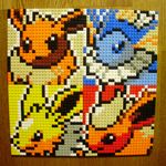  flareon gen_1_pokemon highres jolteon lego no_humans photo pixel_art pokemon pokemon_(creature) vaporeon you_rei_(blowback) 