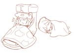  :3 =_= blade_(artist) blanket chibi hat helmet inumimi kemonomimi leotard lineart loli lying nekomimi on_back shoe shoes sketch sleeping |_| 