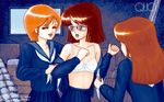  1994 3girls 4bpp 90s bra glasses gym_storeroom hiro_sasaki lingerie multiple_girls school_uniform topless underwear undressing you_gonna_get_raped yuri 