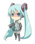  chibi detached_sleeves green_hair hatsune_miku knee_socks tagme tie twin_tails vocaloid 