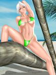  beach bikini christie dead_or_alive doax highres ogasaka pixiv_manga_sample resized silver_hair swimsuit 