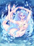  ahoge convenient_censoring fins fish hair_shell kumaski long_hair mermaid nude shell smile tagme teeth underwater water 
