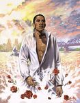  barack_obama bridge dark_skin dark_skinned_male dress_shirt duplicate flower horse light_rays lowres lukas_ketner male_focus manly politician real_life real_life_insert rose see-through shirt solo sparkle sunbeam sunlight unicorn wet 