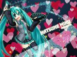  detached_sleeves green_hair hatsune_miku knee_socks tagme tie twin_tails vocaloid 