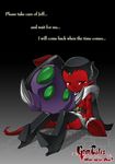  arthropod black_hair bleedman boots clothing crying dead demon english_text female grim_tales_from_down_below hair head her jeff_the_spider loli male mimi red red_body red_eyes sad sitting spider tail text the_grim_adventures_of_billy_and_mandy webcomic young 