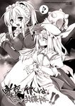  aburidashi_zakuro cover cover_page eighth_note flail izayoi_sakuya monochrome morning_star multiple_girls musical_note remilia_scarlet speech_bubble spoken_musical_note touhou weapon 