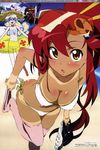  bikini cleavage dark_skin erect_nipples mizugi nia tanlines tanned tengen_toppa_gurren-lagann thighhighs yamaguchi_satoru yoko_littner 