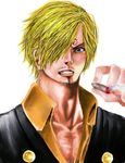  beard blonde_hair blue_eyes cigarette collar_loosening facial_hair formal goatee hair_over_one_eye jacket male male_focus manly mustache one_piece pirate sanji shirt smoking solo suit white_background yellow_shirt 