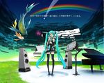  green_hair hatsune_miku high_res knee_socks tagme twin_tails vocaloid wallpaper 