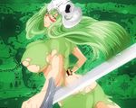  bleach green_eyes green_hair neliel_tu_oderschvank sword weapon 