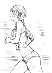  buruma carina_(xiaowoo) greyscale highres monochrome original running short_hair sketch solo 