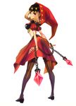  absurdres blonde_hair chain from_behind highres kamitani_george odin_sphere official_art purple_eyes solo thighhighs velvet_(odin_sphere) 