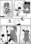  bad_id bad_pixiv_id bruise chibi climbing greyscale highres injury long_hair magical_girl mahou_shoujo_madoka_magica monochrome ponytail sakura_kyouko tower translation_request uri92 