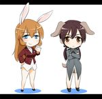  animal_ears charlotte_e_yeager chibi gertrud_barkhorn inumimi kemonomimi pantsu strike_witches usamimi 