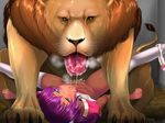  aomidori bestiality bottomless highres lion purple_hair sex small_breasts vaginal 