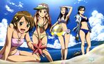 beach bikini kotozuka_fumie makita_hime mihoshi_akeno mizugi sora_no_manimani yarai_sayo 