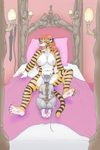 bed bondage bound breasts collar cunnilingus domination ear_piercing earring erection feline female female_domination harness lamp leather male mammal oral oral_sex penis piercing salkafar sex size_difference skrit straight tiger vaginal 
