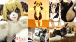  animal_ears ass blonde_hair bodysuit collar cosplay costume crossdressing dog dog_ears dog_tail female furry fursuit inviting japanese kneeling leaning_forward looking_at_viewer lying male male_focus marie mask paws photo real smile standing tail tashiro_yuu tetetor-oort trap 