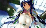  blue_hair hima nipples original see_through thighhighs wet 