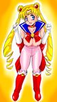  1girl aono6go artist_request bishoujo_senshi_sailor_moon blonde_hair blue_eyes blush breasts character_request choker large_breasts long_hair nipples nude pantyhose pussy sailor_moon smile solo takeshi_aono tsukino_usagi twintails 