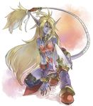  animal_ears bandages blonde_hair bodypaint boots bracelet breasts breath_of_fire breath_of_fire_ii cat_ears cat_tail earrings jewelry long_hair medium_breasts necklace pointy_ears rinpoo_chuan ryuu_(mat_hin) solo tail very_long_hair 