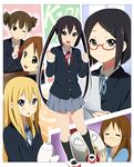  animal_head black_eyes black_hair blonde_hair brown_eyes brown_hair extra hirasawa_ui k-on! kisuke_(akutamu) long_hair multiple_girls nakano_azusa okuda_nao saitou_sumire school_uniform short_hair suzuki_jun teapot yamanaka_sawako 