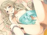  akinashi_yuu blonde blush kiba_mifuyu koi_to_senkyo_to_chocolate long_hair oppai panties_around_one_leg purple_eyes sex spread_legs 