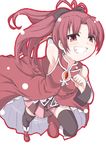  darkside long_hair mahou_shoujo_madoka_magica red_eyes red_hair sakura_kyouko solo thighhighs 