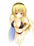  1girl bare_shoulders bikini blush breasts feet hairband iii jjj konjiki_no_yami large_breasts long_hair mizugi to_love-ru 