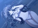  bikini breasts brown_eyes brown_hair choker cleavage long_hair lying medium_breasts nogizaka_haruka nogizaka_haruka_no_himitsu non-web_source side-tie_bikini solo swimsuit third-party_edit underwater wallpaper wide_hips 