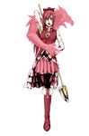  araki_hirohiko_(style) highres jojo_no_kimyou_na_bouken lips magician's_red mahou_shoujo_madoka_magica parody polearm red_hair sakura_kyouko solo spear stand_(jojo) style_parody teku_(the3dempire) thighhighs weapon 