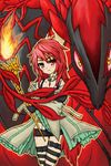  belt black_rose_dragon coat dragon duel_monster gloves hiita long_hair red_eyes red_hair skirt staff yu-gi-oh! 