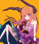  beshi gradient_hair horns ibuki_suika multicolored_hair pink_hair solo touhou 