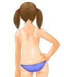  brown_hair dark_skin from_behind tagme tanlines tanned twin_tails 