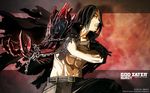 amemiya_rindou artist_request belt black_hair chain claws god_eater god_eater_burst highres male_focus monster official_art red_eyes solo torn_clothes wallpaper 