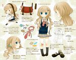  bag bandaid blue_eyes brown_hair chibi food long_hair mouth_hold musical_note nemutagari nonohara_hatoko pixiv_rengai pixiv_rengai_2 pocky smile 