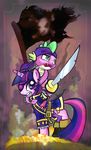  dragon equine female friendship_is_magic horse male my_little_pony my_little_poyn pirate pony spike_(mlp) sword twilight_sparkle_(mlp) unknown_artist weapon 