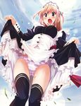  bleed_through cameltoe jpeg_artifacts kuuchuu_yousai maid pantsu shimapan thighhighs 